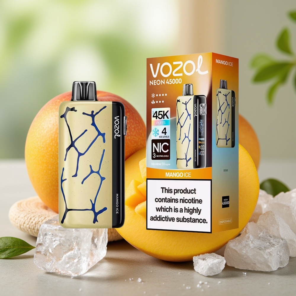 Vozol Neon 45K 45000 Puffs Vape Desechable Mango Ice 20ml 50mg